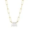 14K Yellow Gold & White Topaz Paperclip-Link Chain Necklace -Fashion Jewelry & Accessories 0400015275053 YELLOWGOLD