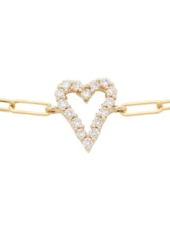 14K Yellow Gold & 0.24 TCW Diamond Heart Bracelet -Fashion Jewelry & Accessories 0400015279990 A3
