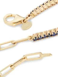 14K Yellow Gold & Blue Sapphire Half-&-Half Tennis Bracelet 8 14K Yellow Gold & Blue Sapphire Half-&-Half Tennis Bracelet -Fashion Jewelry & Accessories 0400015279998 A2