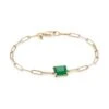 14K Gold & Emerald Paperclip Chain Bracelet 2 14K Gold & Emerald Paperclip Chain Bracelet -Fashion Jewelry & Accessories 0400015280016 YELLOWGOLD