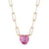 14K Rose Gold & Pink Topaz Necklace -Fashion Jewelry & Accessories 0400015280030 ROSEGOLD