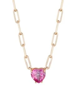 14K Rose Gold & Pink Topaz Necklace