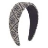 Tory Burch T Monogram Wide Canvas Headband 1 Tory Burch T Monogram Wide Canvas Headband -Fashion Jewelry & Accessories 0400015315802 NAVY