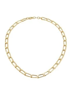 14K Yellow Gold Paper-Clip Chain Necklace
