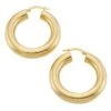 14K Gold Tube Hoop Earrings -Fashion Jewelry & Accessories 0400015344397 YELLOW