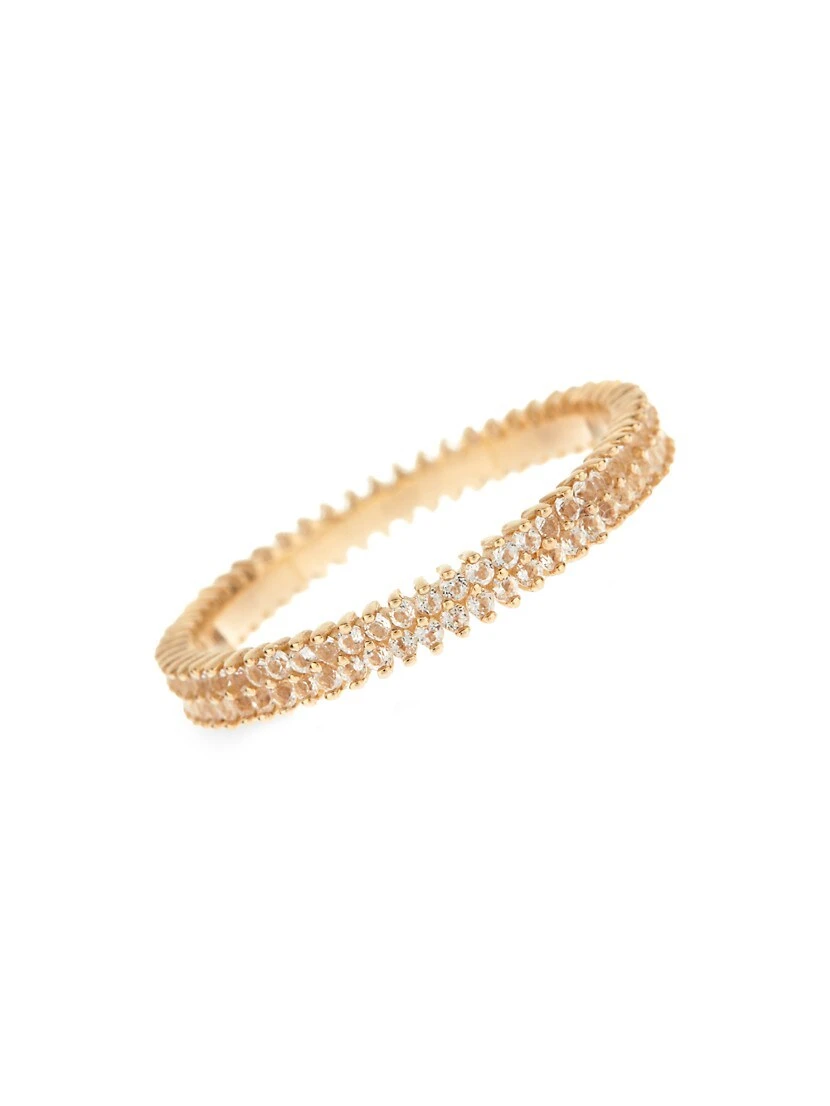 Serena 14K Yellow Gold & White Topaz Eternity Band 3 Serena 14K Yellow Gold & White Topaz Eternity Band