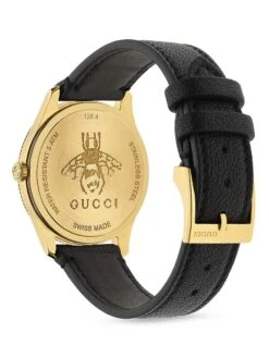 Gucci G-Timeless Yellow Gold PVD & Leather Strap Watch -Fashion Jewelry & Accessories 0400015464157 A3