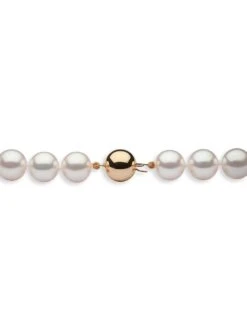 14K Yellow Gold & 7.5-8MM Akoya Pearl Necklace -Fashion Jewelry & Accessories 0400015496928 A2