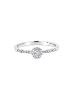 Reverie 18K White Gold & White Diamond Cluster Ring