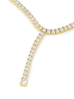 Luv AJ Ballier Goldtone & Cubic Zirconia Lariat Necklace -Fashion Jewelry & Accessories 0400015576190 A3