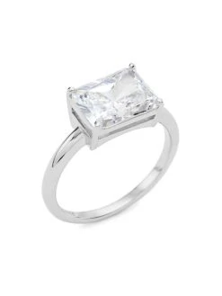 Elevate Rhodium-Plated Cubic Zirconia Ring