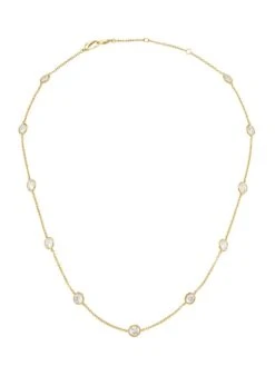 Elevate 18K Goldplated Round Cubic Zirconia Classic Chain Necklace