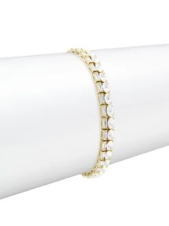 Revelry 18K-Gold-Plated & Cubic Zirconia Double-Strand Tennis Bracelet