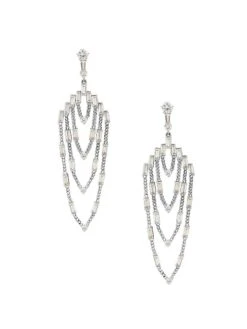 Revelry Sterling Silver & Cubic Zirconia Chandelier Earrings