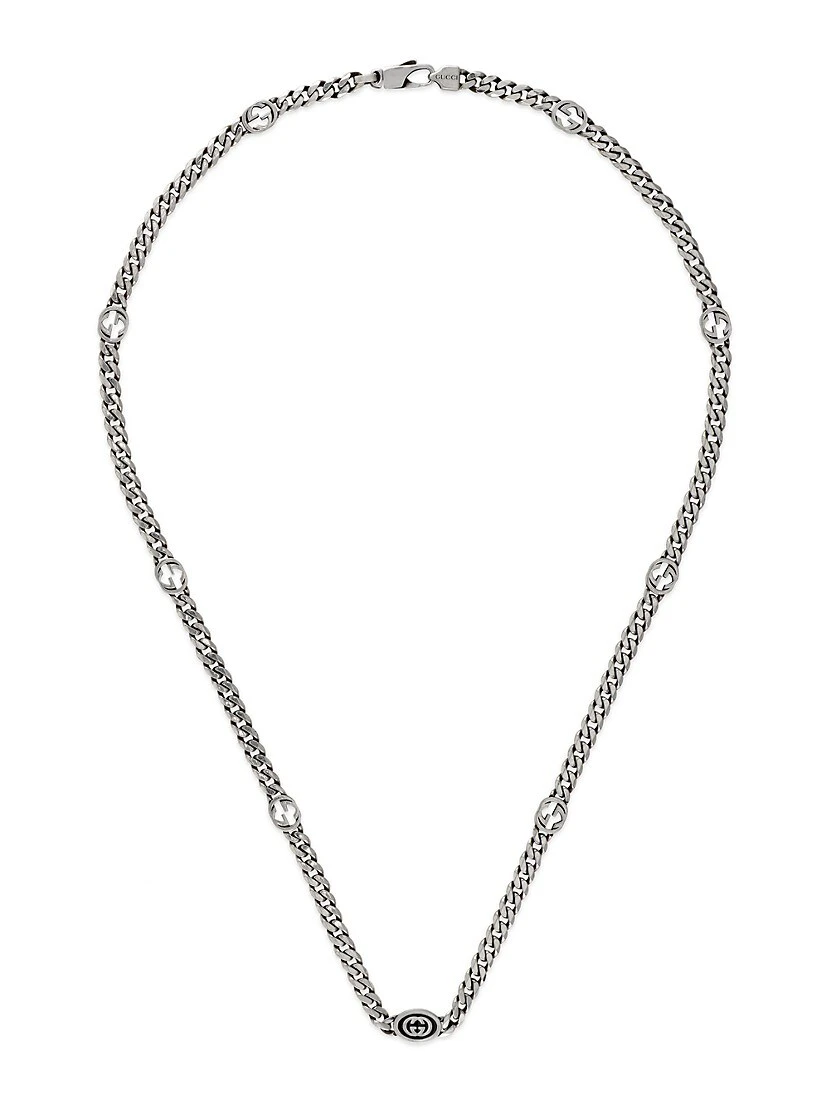 Gucci Interlocking G Sterling Silver Gourmette Necklace 3 Gucci Interlocking G Sterling Silver Gourmette Necklace