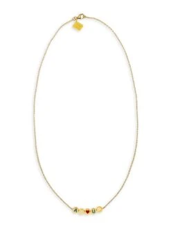 Emily In Paris 18K Gold-Plated & Enamel 'Amour' Necklace