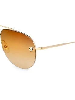 Panthère De Cartier 60MM Aviator Sunglasses -Fashion Jewelry & Accessories 0400015606519 GOLD A2