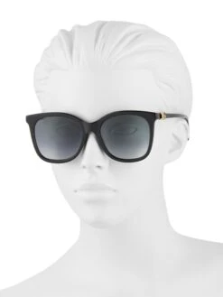 Gucci GG 55MM Square Sunglasses -Fashion Jewelry & Accessories 0400015606545 BLACK A3