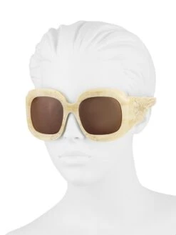 Gucci 48MM Square Sunglasses -Fashion Jewelry & Accessories 0400015606568 BEIGE A3
