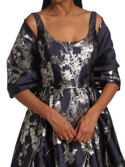 Metallic Shoulder Wrap -Fashion Jewelry & Accessories 0400015680000 NAVY A1