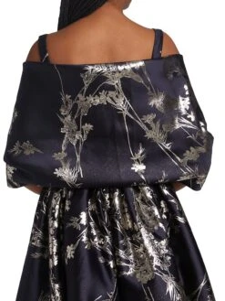 Metallic Shoulder Wrap -Fashion Jewelry & Accessories 0400015680000 NAVY A3