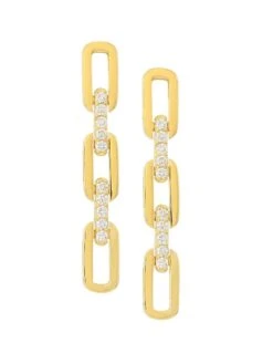 Navarra 18K Yellow Gold & Diamond Triple-Link Drop Earrings