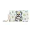 MOSCHINO Teddy Floral-Print Canvas Wallet-On-Chain -Fashion Jewelry & Accessories 0400015720378