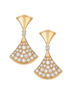 Bvlgari Divas' Dream 18K Yellow Gold & Diamond Drop Earrings