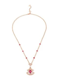 Bvlgari Divas' Dream 18K Pink Gold, Ruby, & Diamond Pendant Necklace