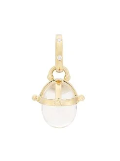 Classic 18K Gold, Diamond & Crystal Small Granulated Amulet