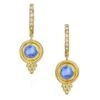 Classic 18K Gold, Diamond & Iolite Temple Earrings