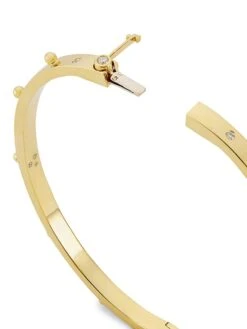 Classic 18K Gold Small Granulated Bangle Bracelet -Fashion Jewelry & Accessories 0400015871336 YELLOWGOLD A2