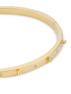 Classic 18K Gold Small Granulated Bangle Bracelet -Fashion Jewelry & Accessories 0400015871336 YELLOWGOLD A3