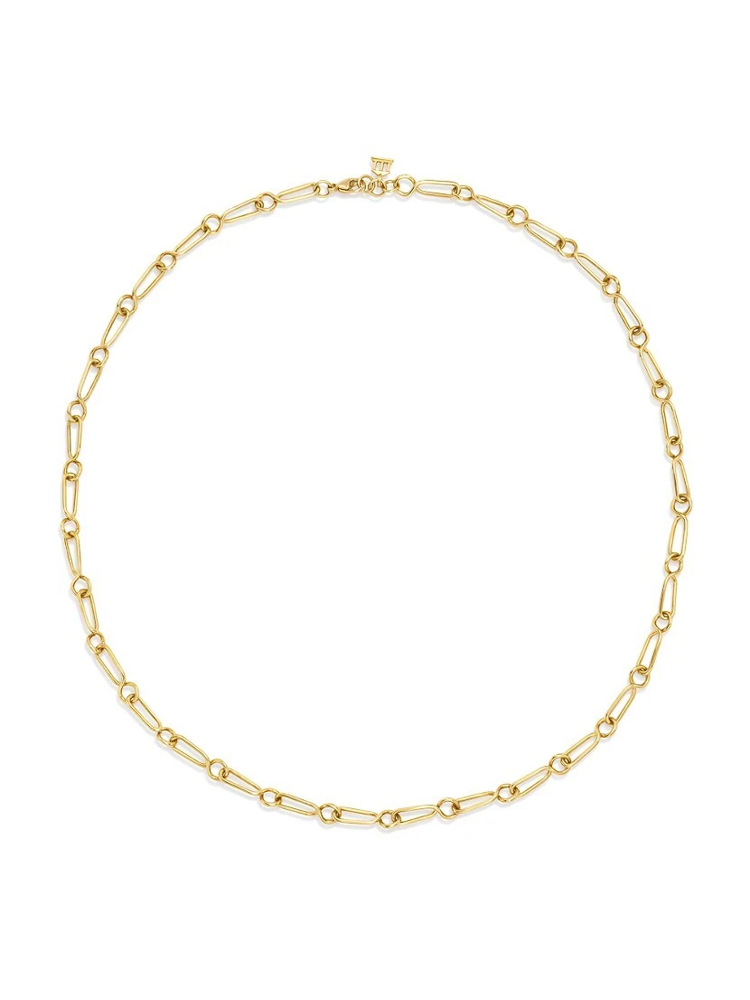 Classic 18K Gold Small River Chain Necklace 3 Classic 18K Gold Small River Chain Necklace