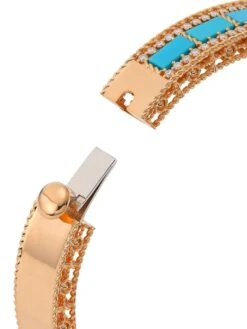 Emily In Paris 18K Rose Gold, Turquoise & Diamond Bangle -Fashion Jewelry & Accessories 0400015924865 A2
