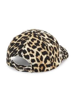 Ganni Leopard-Print Canvas Baseball Cap -Fashion Jewelry & Accessories 0400015955306 LEOPARD A1