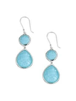 Wonderland Silver, Rock Crystal & Mother-Of-Pearl Double Drop Earrings