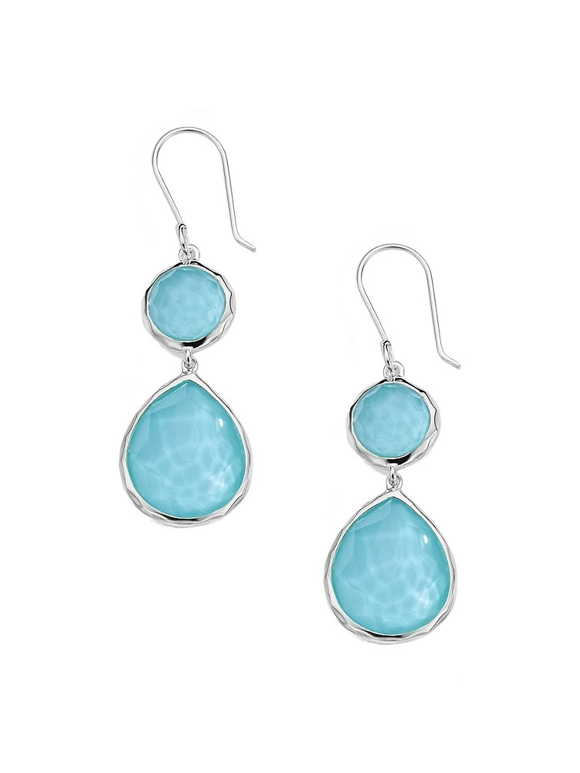 Wonderland Silver, Rock Crystal & Mother-Of-Pearl Double Drop Earrings 3 Wonderland Silver, Rock Crystal & Mother-Of-Pearl Double Drop Earrings