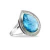 2T Rock Candy® Teardrop 18K Gold, Sterling Silver, London Blue Topaz & Diamond Ring -Fashion Jewelry & Accessories 0400016068790 SILVER