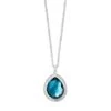 2T Rock Candy® Teardrop 18K Gold, Sterling Silver, London Blue Topaz & Diamond Small Pendant Necklace -Fashion Jewelry & Accessories 0400016068809 SILVER