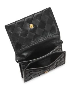 Bottega Veneta Intrecciato Portacard Leather Card Case 8 Bottega Veneta Intrecciato Portacard Leather Card Case -Fashion Jewelry & Accessories 0400016078846 BLACKGOLD A2