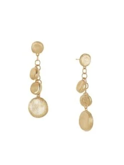 Jaipur 18K Yellow Gold Disc Drop Earrings
