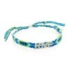 Waikiki Goldtone, Cotton, & Crystal "Love" Charm Bracelet -Fashion Jewelry & Accessories 0400016120510 BLUE