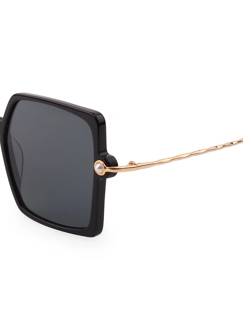 Moxie Acetate, 18K Gold-Plated & Faux Pearl Sunglasses 5 Moxie Acetate, 18K Gold-Plated & Faux Pearl Sunglasses - Image 3