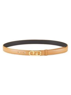 FENDI O'Lock Leather Belt