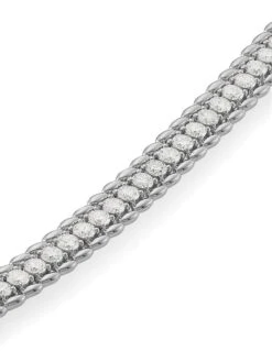 18K White Gold & Diamond Line Bracelet -Fashion Jewelry & Accessories 0400016211246 A3