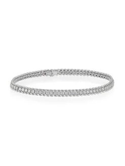 18K White Gold & Diamond Line Bracelet