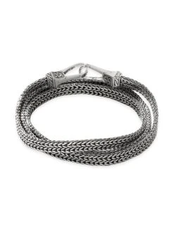 Sterling Silver Rata Chain Wrapped Bracelet 5 Sterling Silver Rata Chain Wrapped Bracelet -Fashion Jewelry & Accessories 0400016251104 A1