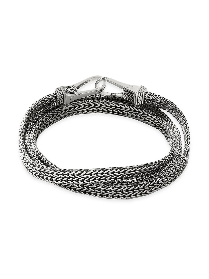 Sterling Silver Rata Chain Wrapped Bracelet 4 Sterling Silver Rata Chain Wrapped Bracelet - Image 2