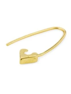 14K Gold Mini Heart Safety Pin Earring -Fashion Jewelry & Accessories 0400016287799 A2